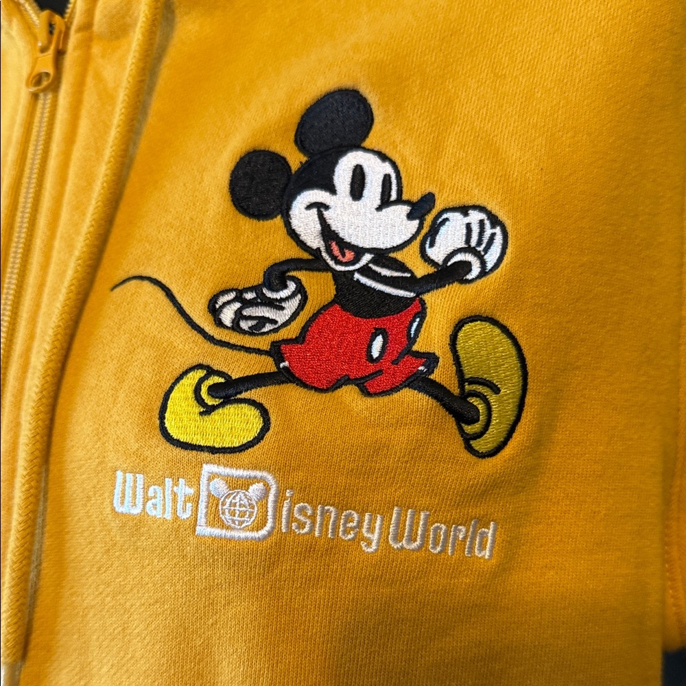 Disney Women's mustard Yellow Hoodie with Mickey Mouse - Picture 2 of 4